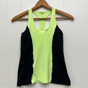 Neon Yellow & Black Racerback Tank Top for Women